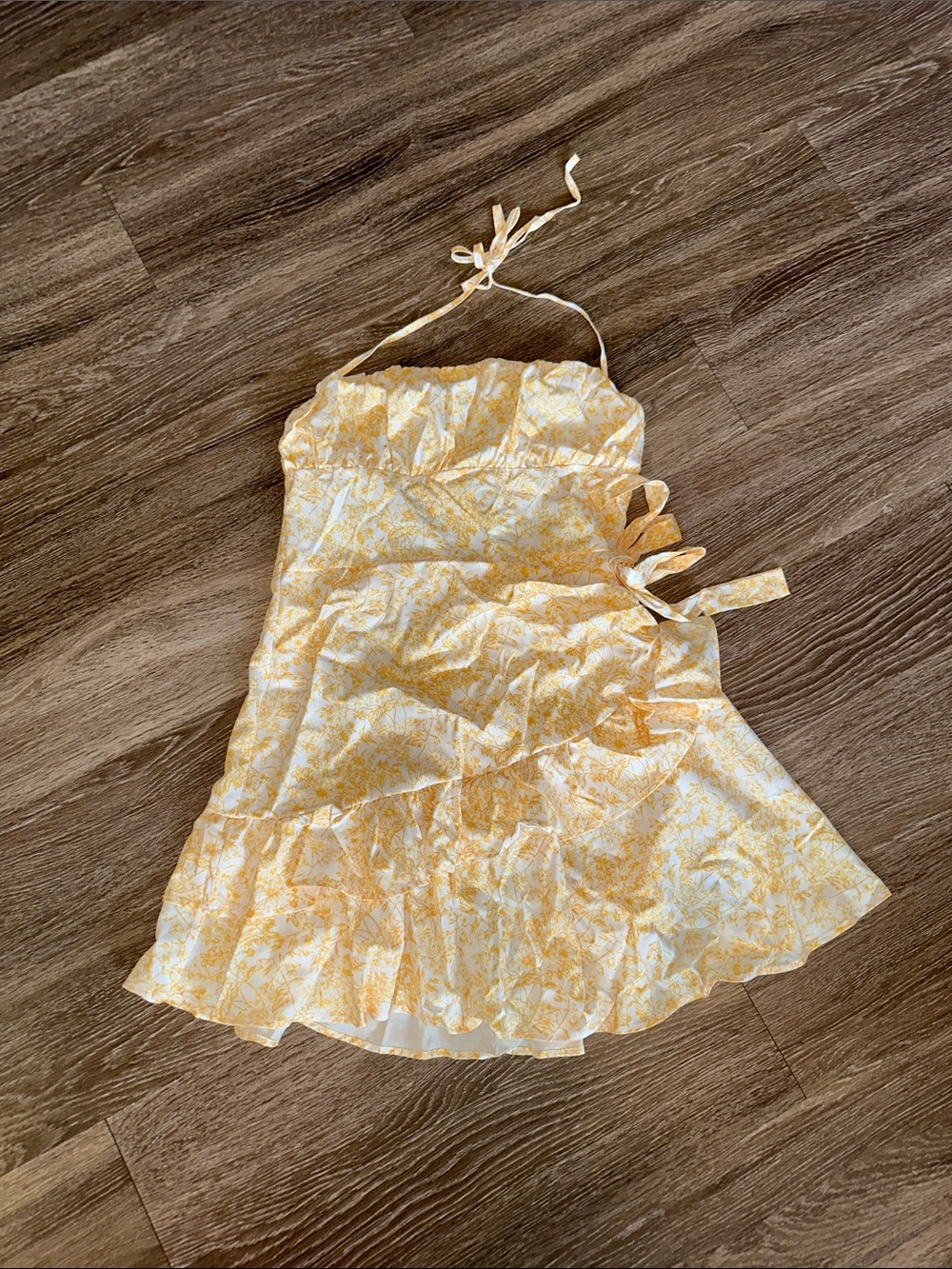 Yellow Floral Tie-Back Sundress